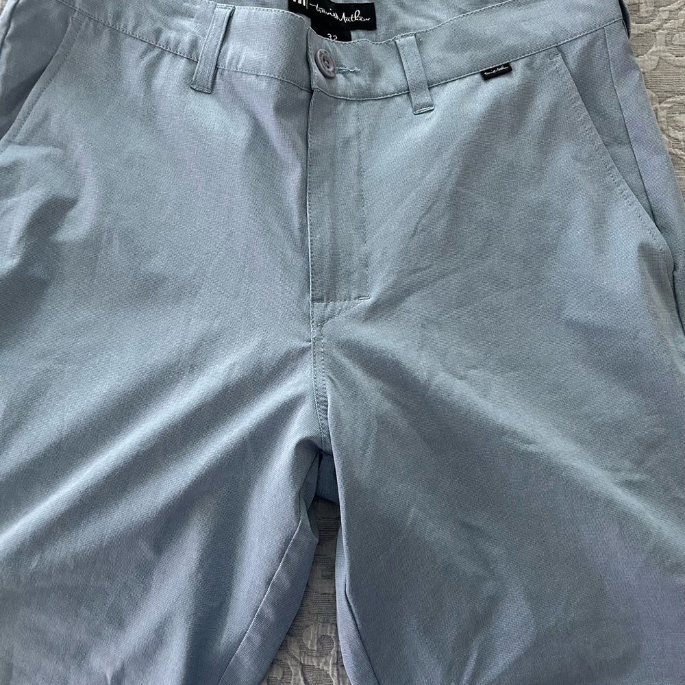 Travis Mathew Sky Blue Flat Front Shorts